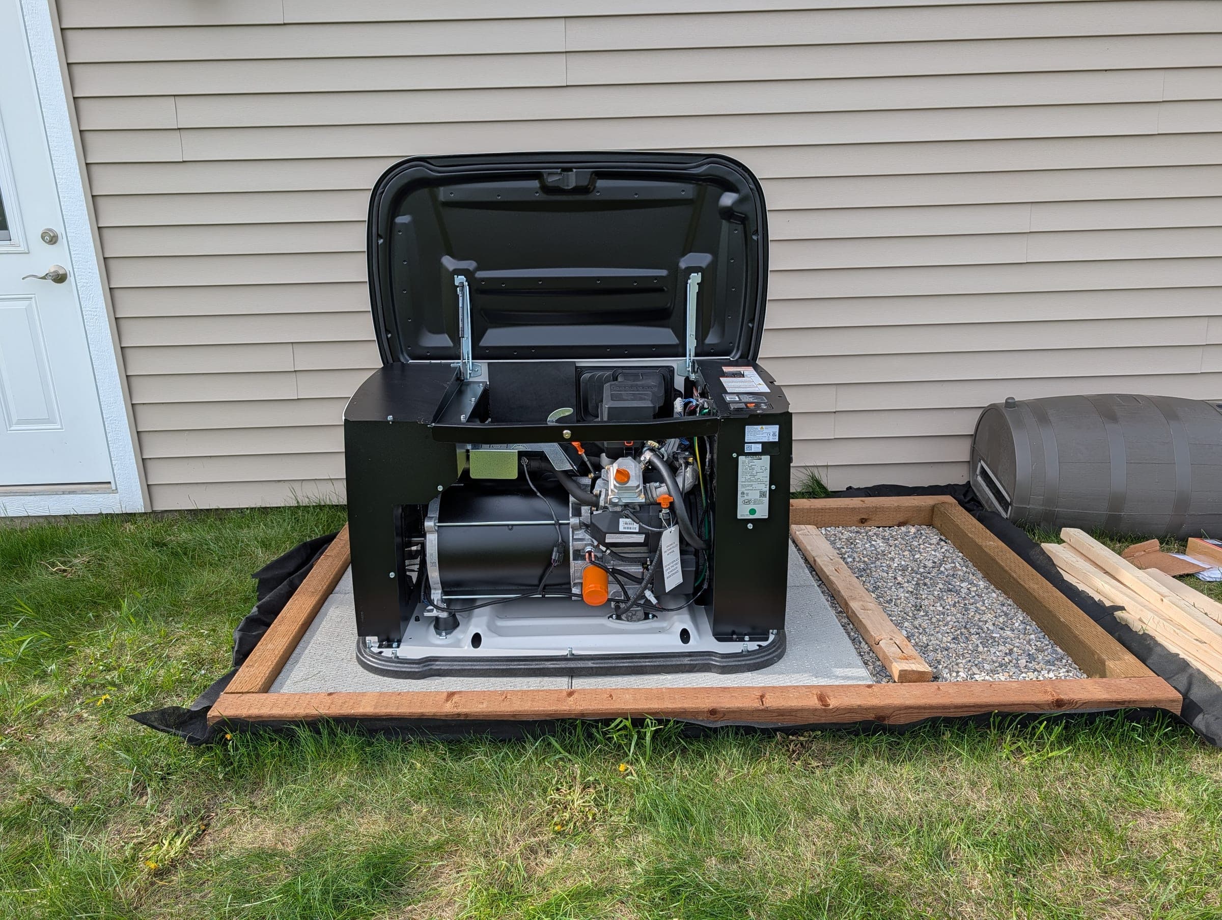 Generator set in place